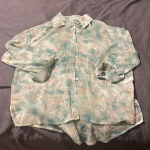 Adorable, Sheer, Tie Dye Button Up